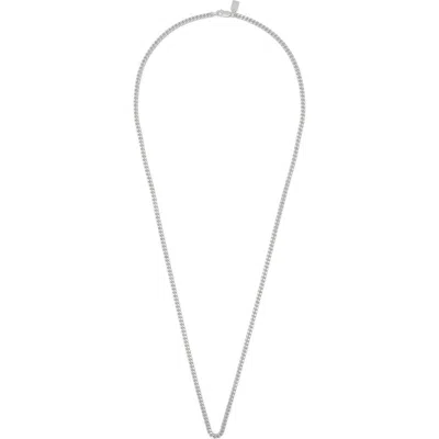 Allsaints Perrie Slim Chain Necklace In Metallic