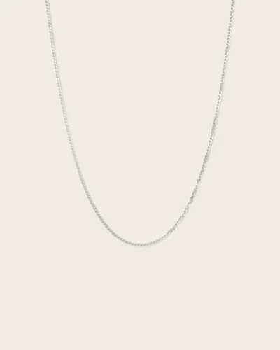 Allsaints Perrie Slim Chain Necklace In Silver