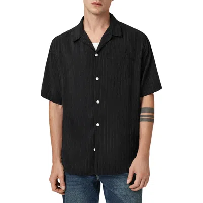 Allsaints Perry Button-up Camp Shirt In Blue