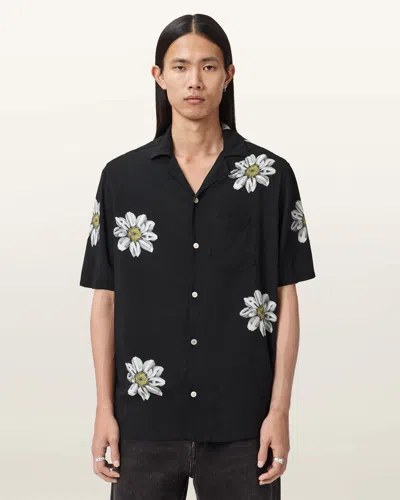 Allsaints Petal Short Sleeve Shirt In Black