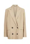 Allsaints Petra Linen-blend Blazer In Beige