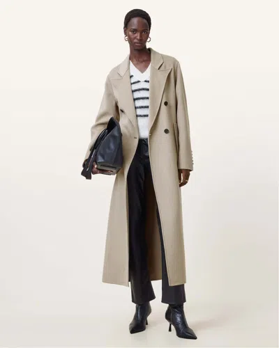 Allsaints Pheebee Oversized Trench Coat In Trench Coat Brown