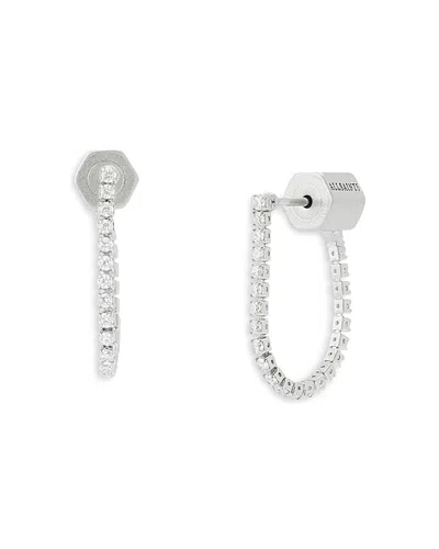 Allsaints Phoebe Rhinestone Chain Medium Front To Back Earrings In Transparent