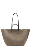 Allsaints Leather Phoenix Tote Bag In Stone Grey