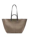 Allsaints Leather Phoenix Tote Bag In Stone Grey