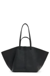 Allsaints Phoenix Spacious Leather Tote Bag In Black