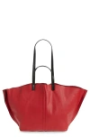 Allsaints Phoenix Leather East/west Tote In Gala Red