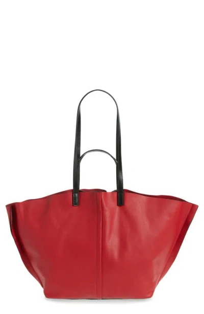 Allsaints Phoenix Leather East/west Tote In Gala Red