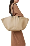 Allsaints Phoenix Leather East/west Tote In Mink Brown