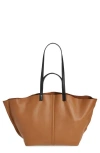 Allsaints Phoenix Leather East/west Tote In Sepia Brown