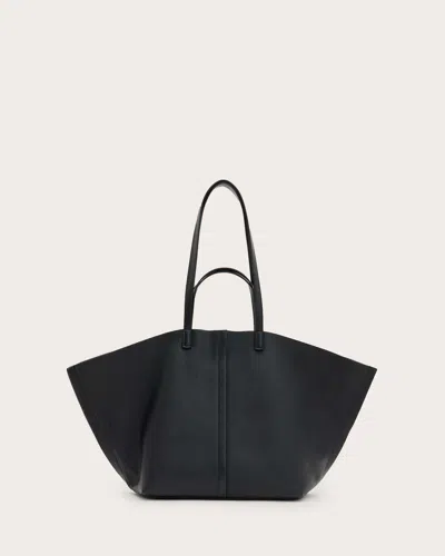 Allsaints Phoenix Spacious Leather Tote Bag In Black