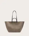 Allsaints Leather Phoenix Tote Bag In Stone Grey