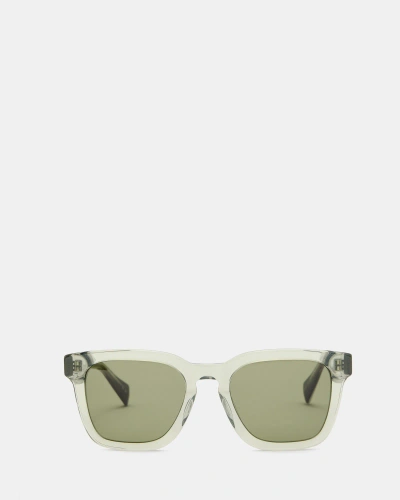 Allsaints Phoenix Square Shaped Sunglasses In Crystal Green