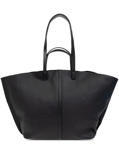 Allsaints Phoenix Spacious Leather Tote Bag In Black