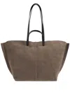Allsaints Leather Phoenix Tote Bag In Grey