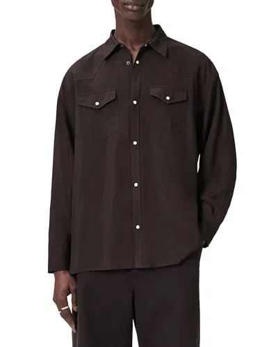 Allsaints Pickett Pocket Shirt In Brown