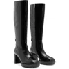 Allsaints Pip Womens Block Heel Patent Leather Knee-high Boots