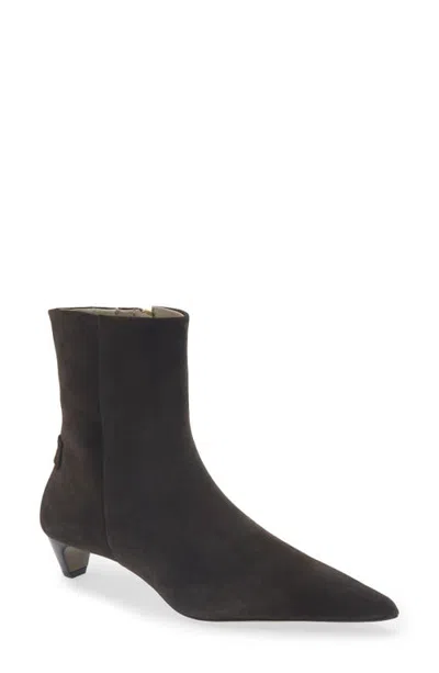 Allsaints Piper Pointed Toe Ankle Boot In Dark Brown