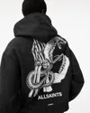 Allsaints Pippa Asp Logo Relaxed Fit Hoodie In Washed Black