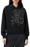 Allsaints Womens Pippa Crystal-embellished Cotton-blend Hoody Black In Black