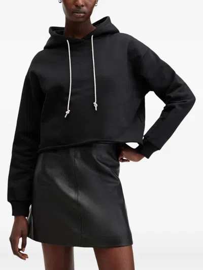 Allsaints Pippa Cropped Hoodie In Black