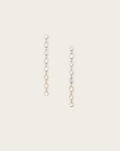 Allsaints Pippa Drop Earrings In Warm Silver Mix