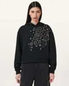 Allsaints Womens Pippa Crystal-embellished Cotton-blend Hoody Black In Black