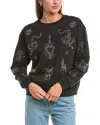 Allsaints Pippa Embellished Relaxed Fit Sweatshirt In Black