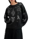 Allsaints Pippa Embellished Relaxed Fit Sweatshirt In Black