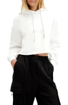 Allsaints Pippa Sparkle Embellished Drawcord Hoodie In Chalk White