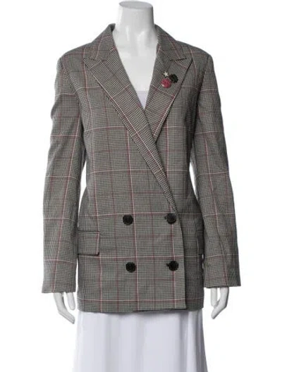 Pre-owned Allsaints Plaid Print Blazer In Black