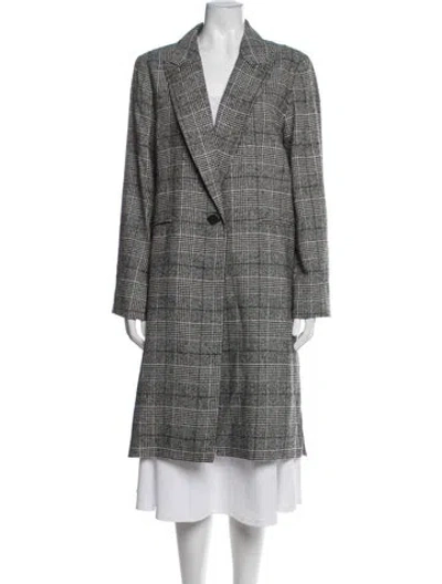 Pre-owned Allsaints Plaid Print Blazer In Grey
