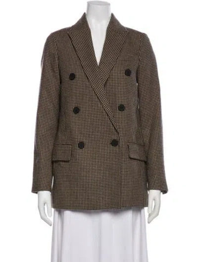 Pre-owned Allsaints Plaid Print Blazer In Neutral