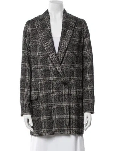 Pre-owned Allsaints Plaid Print Blazer In Neutral