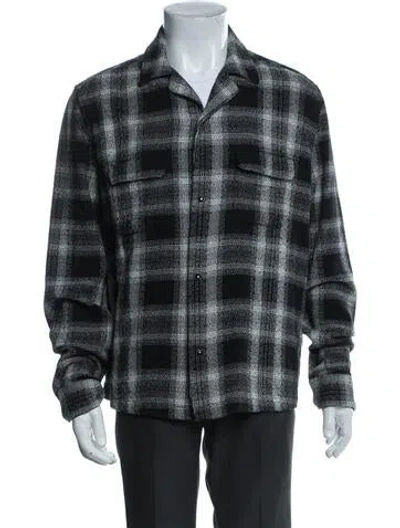 Pre-owned Allsaints Plaid Print Bomber Jacket In Black