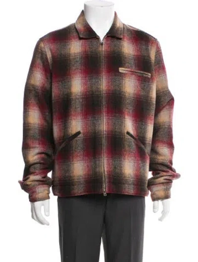 Pre-owned Allsaints Plaid Print Bomber Jacket In Red