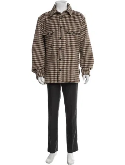 Pre-owned Allsaints Plaid Print Coat In Neutral
