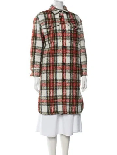 Pre-owned Allsaints Plaid Print Coat In Neutral
