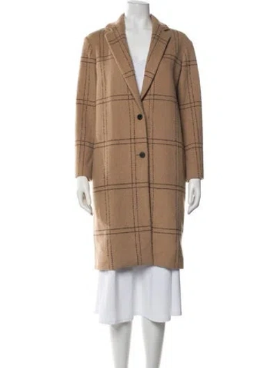 Pre-owned Allsaints Plaid Print Coat In Neutrals
