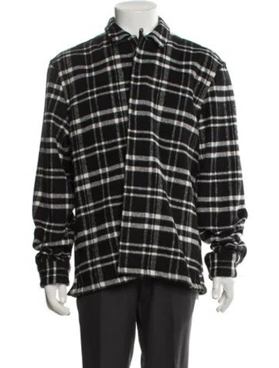 Pre-owned Allsaints Plaid Print Jacket In Black