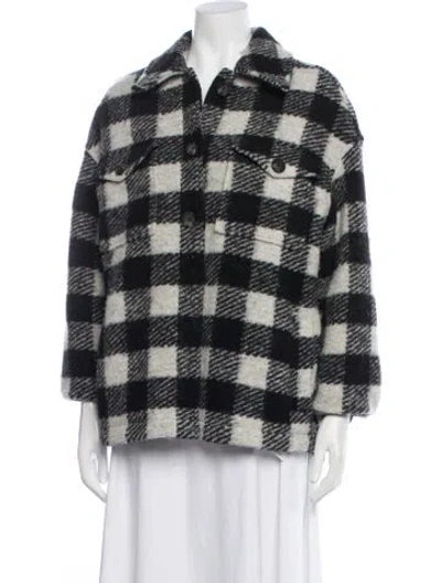 Pre-owned Allsaints Plaid Print Jacket In Black