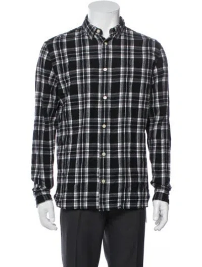 Pre-owned Allsaints Plaid Print Jacket In Blue