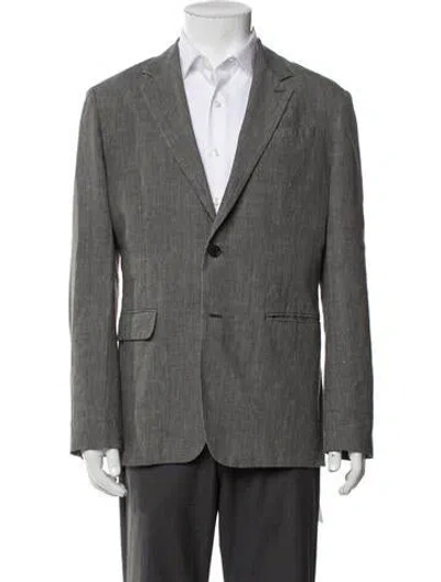 Pre-owned Allsaints Plaid Print Jacket In Gray