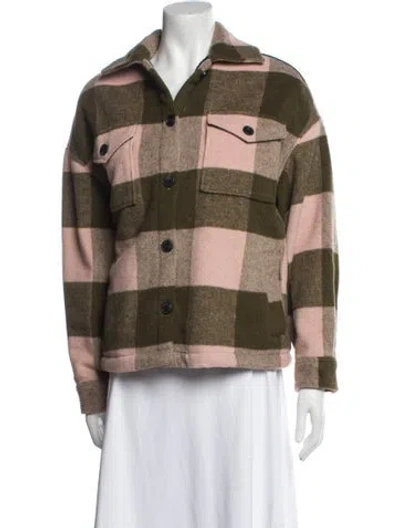 Pre-owned Allsaints Plaid Print Jacket In Green