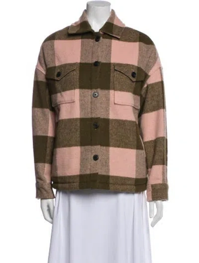 Pre-owned Allsaints Plaid Print Jacket In Green
