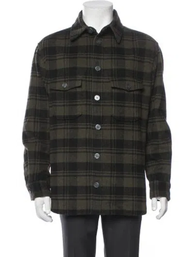 Pre-owned Allsaints Plaid Print Jacket In Green