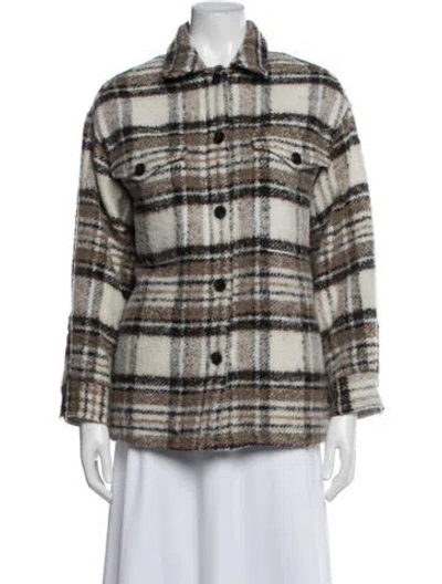 Pre-owned Allsaints Plaid Print Jacket In Neutrals