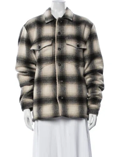 Pre-owned Allsaints Plaid Print Jacket In Neutrals