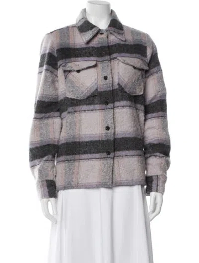Pre-owned Allsaints Plaid Print Jacket In Purple