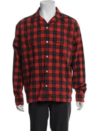 Pre-owned Allsaints Plaid Print Jacket In Red